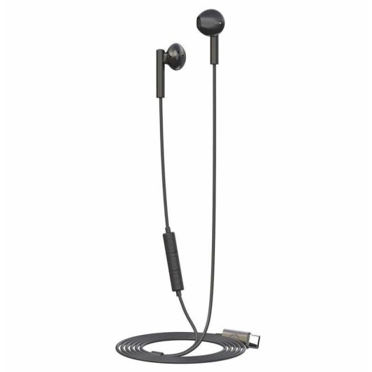 Auriculares Celly UP1100 com cabo USB-C preto para chamadas e música