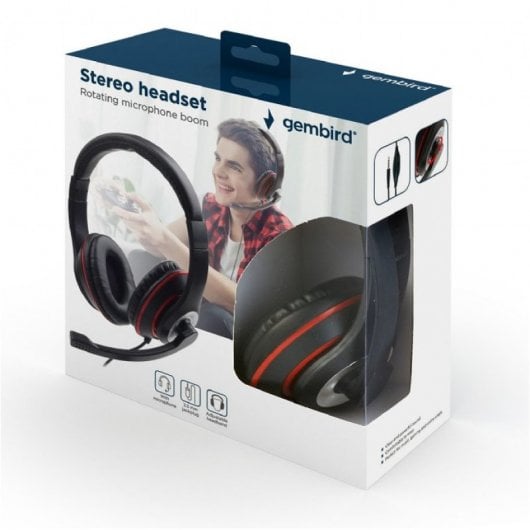 Gembird Auriculares Estéreo con Micrófono Negro/Rojo