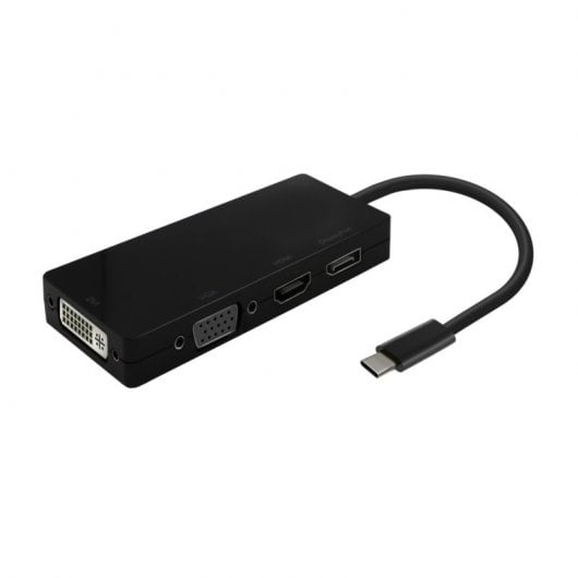 Aisens A109-0679 Conversor USB-C a DP/DVI/HDMI/VGA 15cm Negro