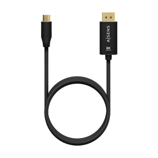 Cable conversor Aisens USB-C a DisplayPort 8K 60Hz 1.8m Negro