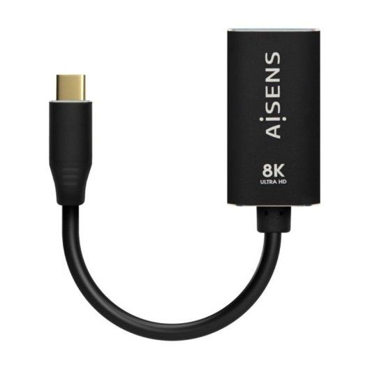 Adaptador Aisens USB-C Macho para DisplayPort Fêmea 15cm Preto