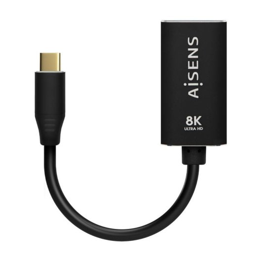 Adaptador Aisens USB-C Macho para DisplayPort Fêmea 15cm Preto