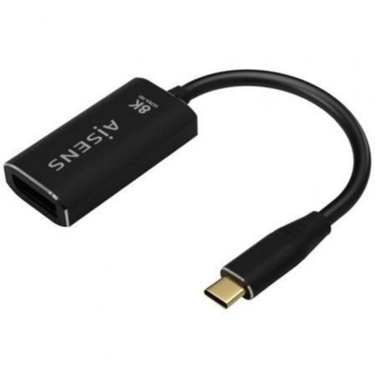 Adaptador Aisens USB-C Macho para DisplayPort Fêmea 15cm Preto