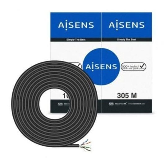 Aisens A135-0674 Netzwerkkabel Außeneinsatz FTP Cat.6 AWG24 305m Schwarz