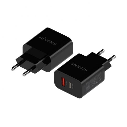 Aisens A110-0682 Caricatore da muro 1x USB-C 1x USB 20W Nero