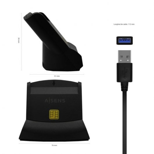 Aisens ASCR-SN05-BK Lector de DNIe Negro