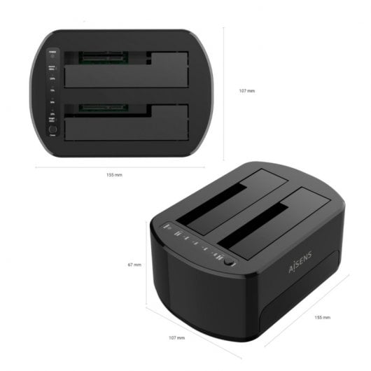 Aisens ASDS-D03B Docking Station para Discos Rígidos 2.5"/3.5" Preta