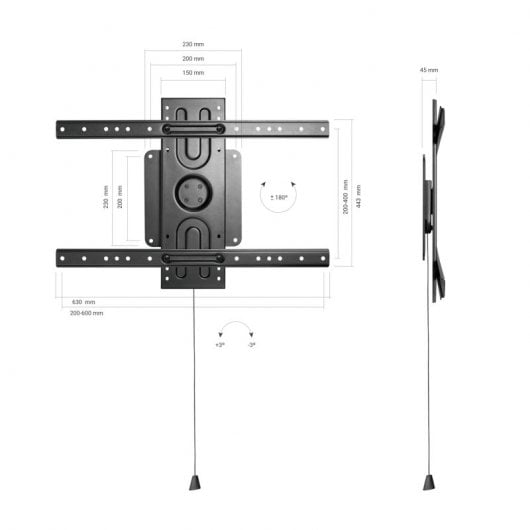 Aisens WT80R-137 Soporte Eco de Pared Vertical/Horizontal para Monitor/TV 37”-80” VESA 600x400 50Kg