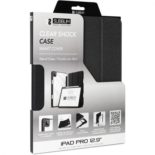 Subblim Clear Shock Case Funda Negra para iPad Pro 12.9"