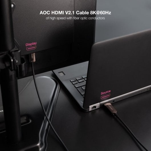 Nanocable Cable HDMI 2.1 AOC 8K Macho/Macho 50m Negro