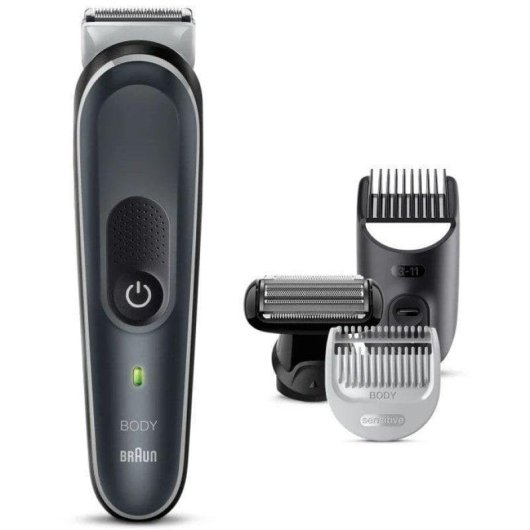 Máquina de Barbear Corporal Braun BodyGroomer BG5360 Recarregável 100min Seco e Molhado 3 Pentes