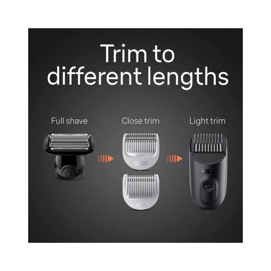 Aparador Corporal Braun Body Groomer Series 5 BG5360 Recarregável 100min Seco e Molhado 3 Pentes