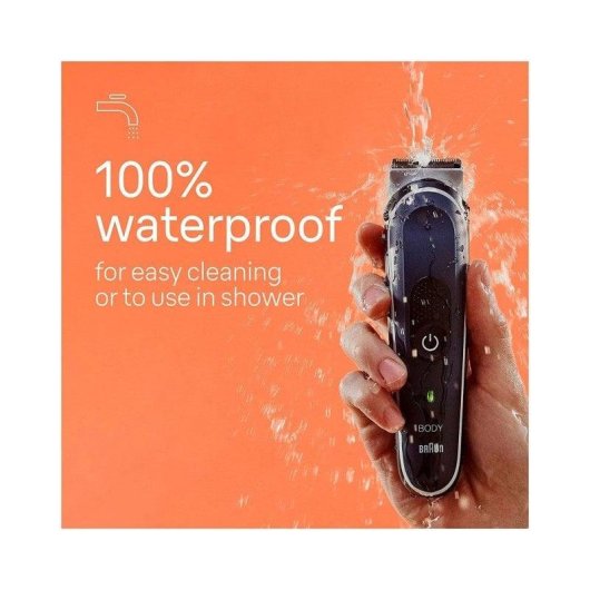 Aparador Corporal Braun Body Groomer Series 5 BG5360 Recarregável 100min Seco e Molhado 3 Pentes