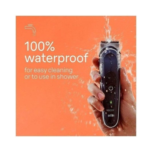 Máquina de Barbear Corporal Braun BodyGroomer BG5360 Recarregável 100min Seco e Molhado 3 Pentes