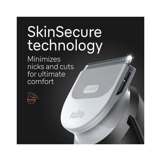 Aparador Corporal Braun Body Groomer Series 5 BG5360 Recarregável 100min Seco e Molhado 3 Pentes