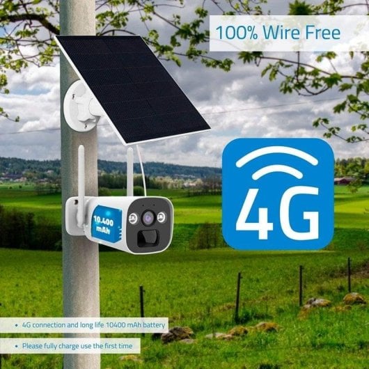 Überwachungskamera Nivian Bullet 4G 2K Nachtsicht Außen KI-Erkennung Solarpanel Zwei-Wege-Audio