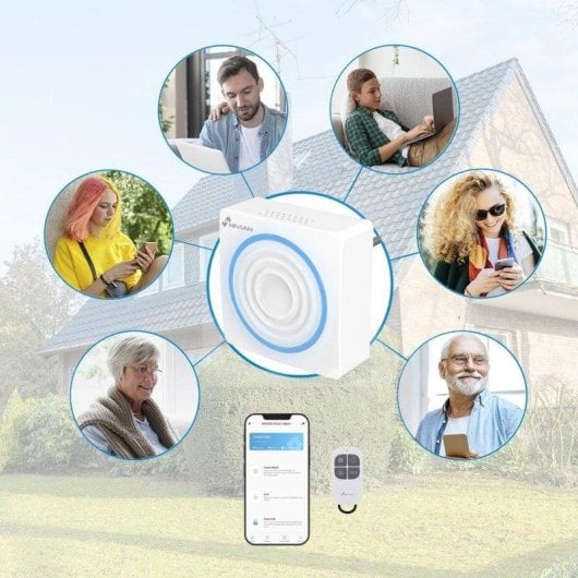 Allarme Nivian D3D-U1 Wi-Fi Wireless Sensori Magnetici Interno Telecamera 2K App