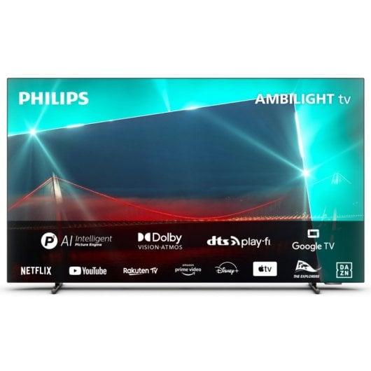 Philips 48OLED718/12 TV 121,9 cm (48") 4K Ultra HD Smart TV Wi-Fi Acciaio inossidabile