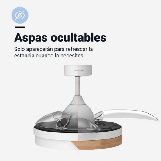 Universal Blue Oroshi 6042W Ventoinha de tecto com pás retrácteis e WiFi 35W Branco/Madeira