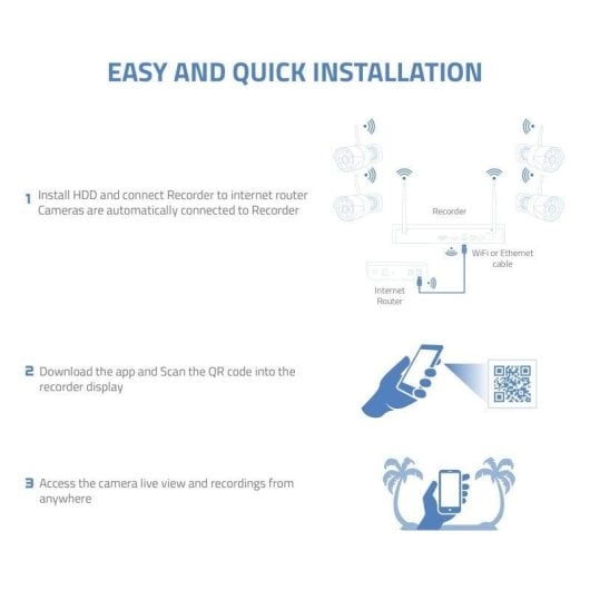Cámara IP Nivian Kit 2K Visión Nocturna Exterior Detección IA