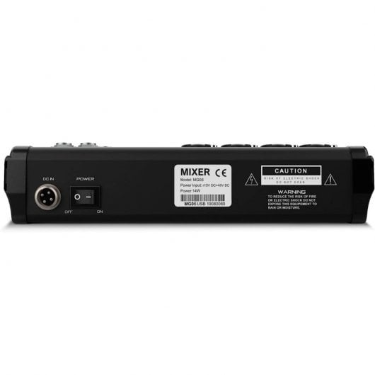 Audibax MG06 USB Mesa de Mezclas 6 Canales con Bluetooth/MP3/USB Rec y Efectos