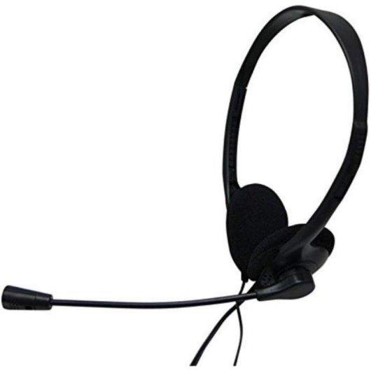 Auriculares Nilox con cable Jack 3.5 mm, micrófono ajustable, uso oficina, color negro