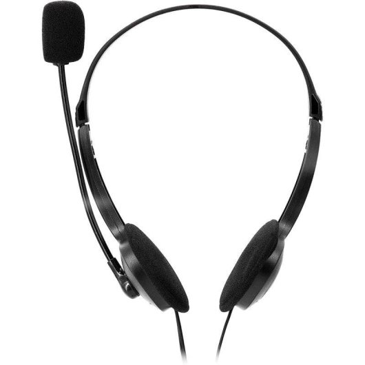 Auriculares Nilox con cable Jack 3.5 mm, micrófono ajustable, uso oficina, color negro
