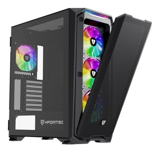 Nfortec Krater X Vidro Temperado USB 3.0 ARGB Preta