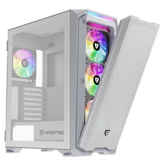 Nfortec Krater X Vetro temperato USB 3.0 ARGB Bianco