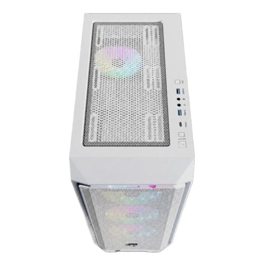 Nfortec Krater X ARGB Torre ATX Cristal Templado 4 Ventiladores Soporte E-ATX Blanca