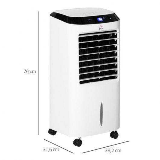 Homcom 824-037V90 Climatizador Evaporativo con Mando a Distancia 60W 10L Blanco