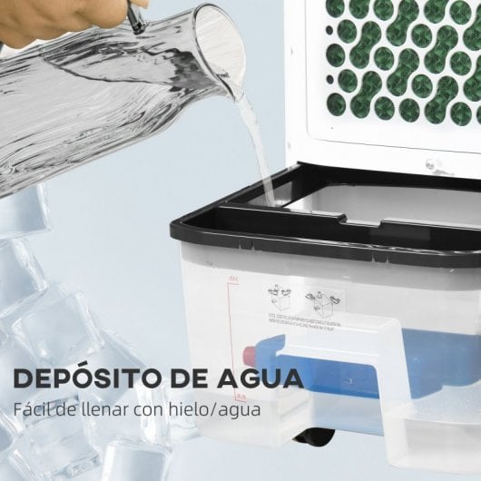 Homcom 824-037V90 Climatizador Evaporativo con Mando a Distancia 60W 10L Blanco