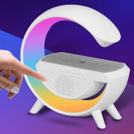 Klack Altavoz Portátil Bluetooth Lámpara de Mesa y Cargador Inalámbrico Diseño G