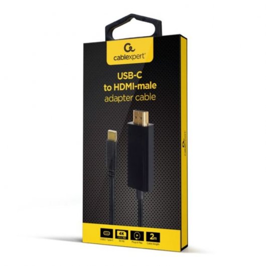 Gembird A-CM-HDMIM-01 Adaptador USB-C a HDMI Macho/Macho 4K 30hz 2m Negro