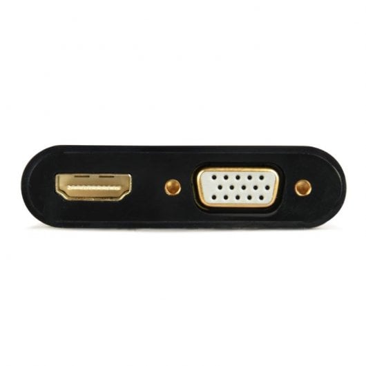 Gembird A-VGA-HDMI-02 Adapterkabel (VGA-Stecker auf HDMI/VGA-Buchse), 0,15 m, Schwarz