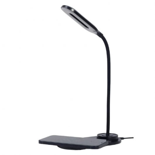 Lampada da scrivania Gembird con caricabatterie wireless Nera