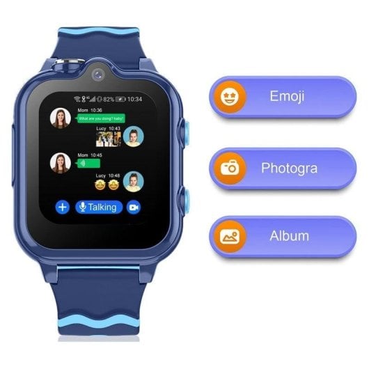 Klack Reloj Inteligente Para Niños Y Niñas con Gps Localizador y Comunicación Azul