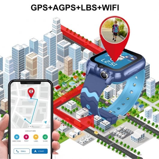 Klack Smart Watch para meninos e meninas com localizador GPS e comunicação rosa