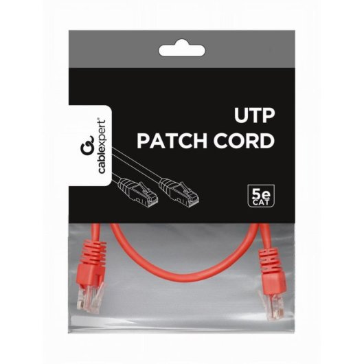 Netzwerkkabel RJ45 Cat5e Gembird PP12-0.5M/R 50cm Rot