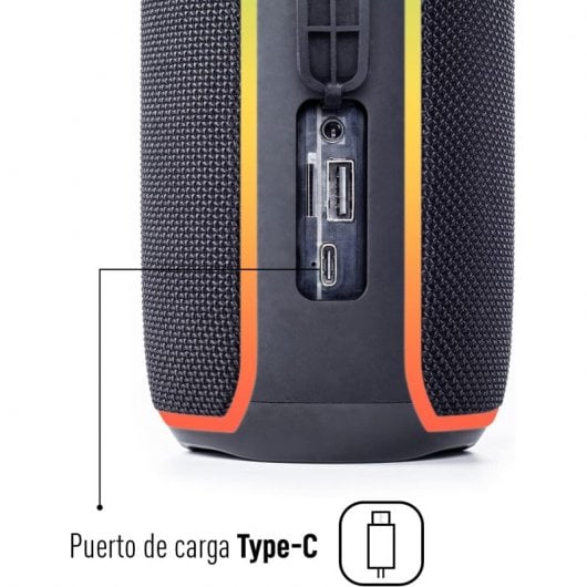 Elbe ALT-N12-TWS Coluna Portátil Bluetooth Resistente à Água 20W RGB Preta