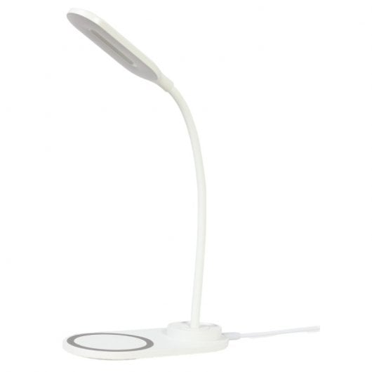 Lampe de bureau Gembird avec chargeur sans fil blanc