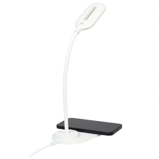 Lampe de bureau Gembird avec chargeur sans fil blanc
