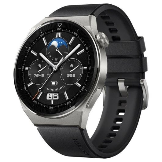 Huawei Watch GT 3 Pro Bluetooth GPS 46mm AMOLED Titane Noir M Étanche 5 ATM SpO2 Pulsomètre