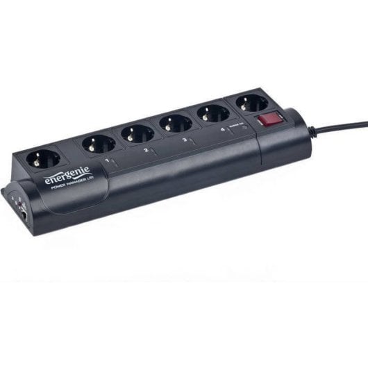 Gembird EG-PMS2 Multipresa programmabile con protezione da sovratensione 6 prese Schuko con interruttore 1,8 m Nero
