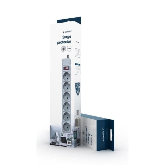 Multiprise Gembird SPG6-B-10C 6 Prises avec Protection et Interrupteur 3 m