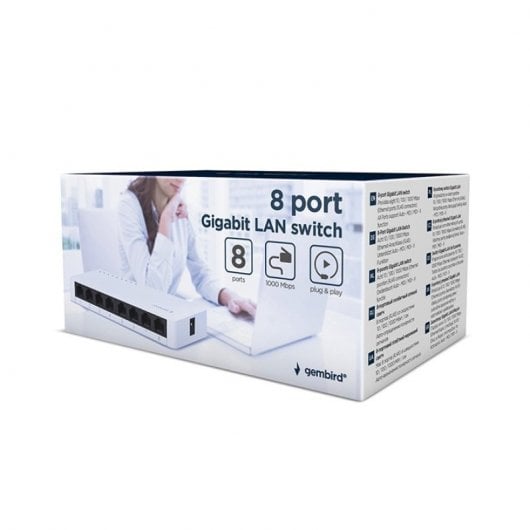 Gembird NSW-G8-01 commutateur réseau Non-géré Gigabit Ethernet (10/100/1000) Blanc