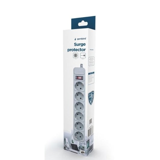 Multipresa Gembird SPG6-B-6C 6 prese con protezione da sovratensioni interruttore 1,8 m