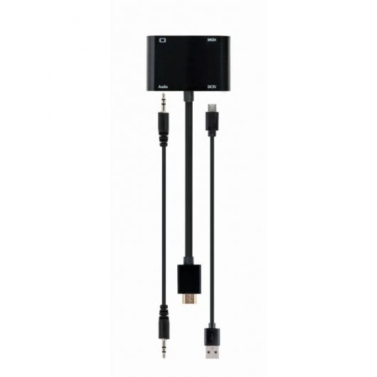 Gembird A-HDMIM-HDMIFVGAF-01 Cable Adaptador HDMI Macho/Hembra + VGA Hembra + Jack 3.5mm