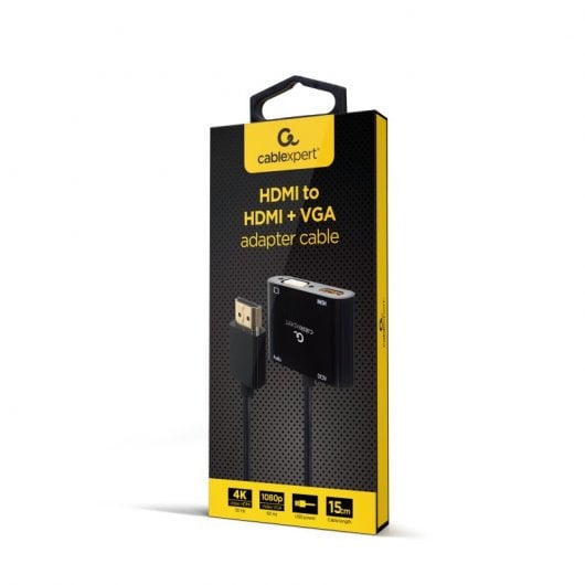 Gembird A-HDMIM-HDMIFVGAF-01 Cable Adaptador HDMI Macho/Hembra + VGA Hembra + Jack 3.5mm