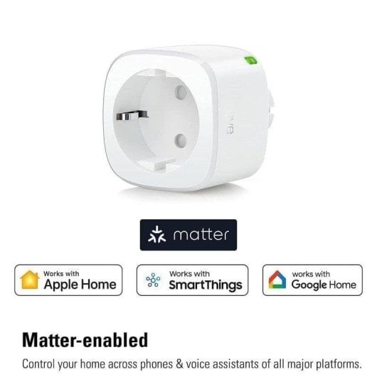 Tomada Inteligente EVE Energy Matter Thread Wireless Controle por voz e Estatísticas de consumo